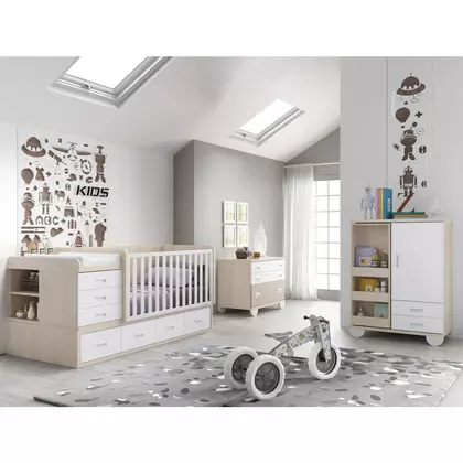 Cuna convertible barandilla recta 4 contenedores gl D0046A