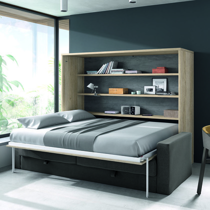 Cama abatible horizontal con sofa 135x190 gl cosmo MJ3598