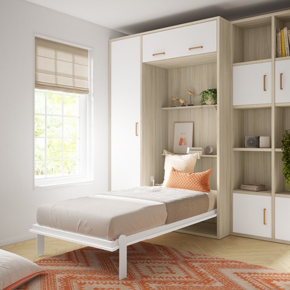 Cama abatible vertical 90x190 con altillo apdj 028