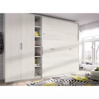 Cama abatible con armario puertas correderas 135x190 MJ-A844111