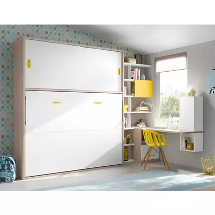 Cama abatible horizontal de matrimonio con armario 2 puertas D84204B