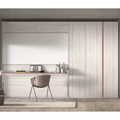 Litera abatible con escritorio y almacenamiento superior F251