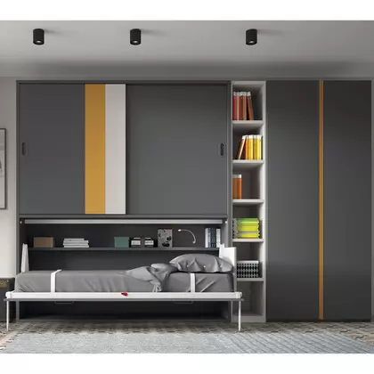 Cama plegable con armario de gran capacidad F254