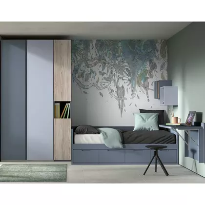 Habitación juvenil completa con gran almacenamiento F101