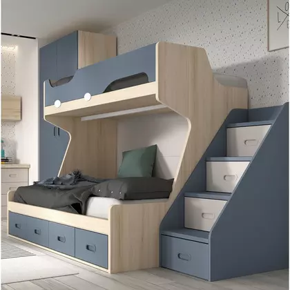 Cama litera con módulo 4 contenedores F210