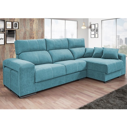 Sofá 4 Plazas y 2 Pouffs - Con Almacenamiento Z-LU