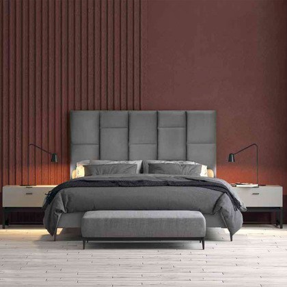 Cabecero para dormitorio Burdeos con formas rectangulares