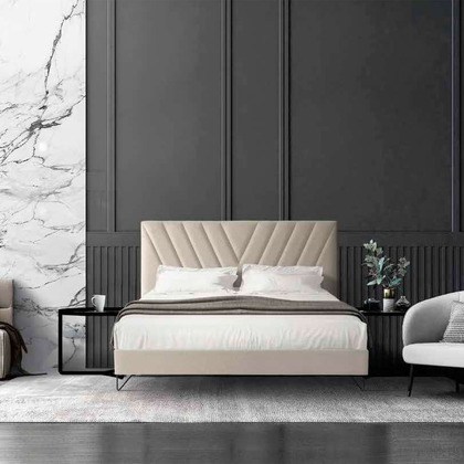 Cabecero acolchado Versalles líneas oblicuas