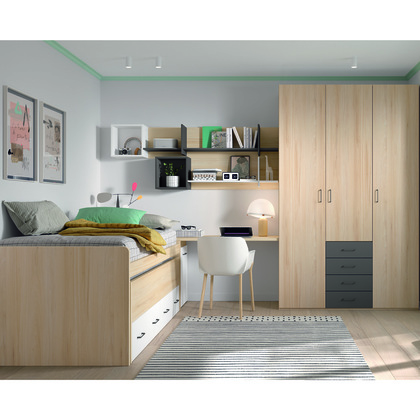 Habitación juvenil con cama compacta W009